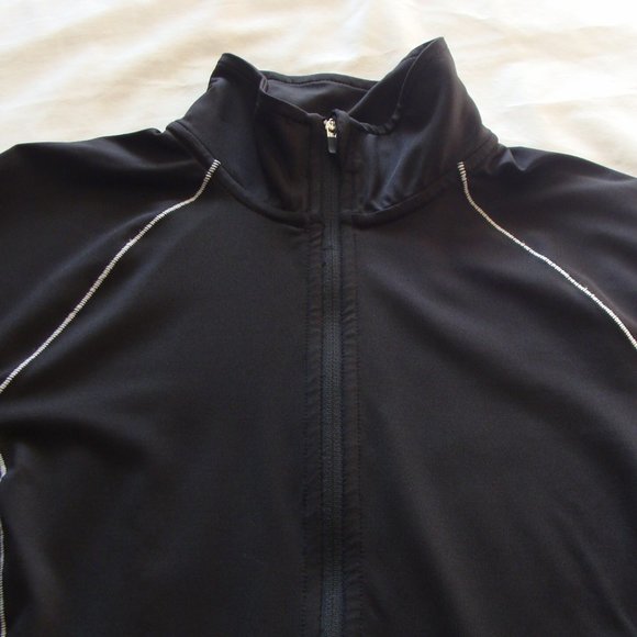 GH BASS Black Long Sleeve 1/2 Zip "EXPLORER" Athletic Workout Top Sz SMALL - Picture 3 of 8